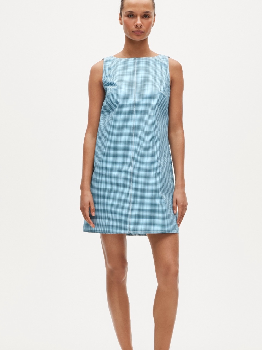 J.Crew Billie Gingham Shift Dress in Parrot Teal
